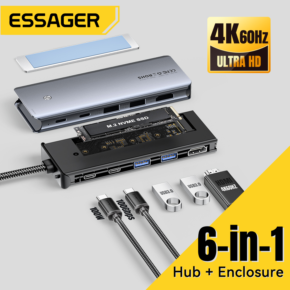 Ssd Hard Drive - Essager USB C Hub With M.2