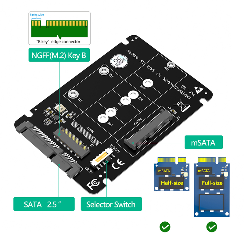 M.2 NGFF mSATA SSD to SATA 3.0 - огляд і ціна Memory Card Ssd
