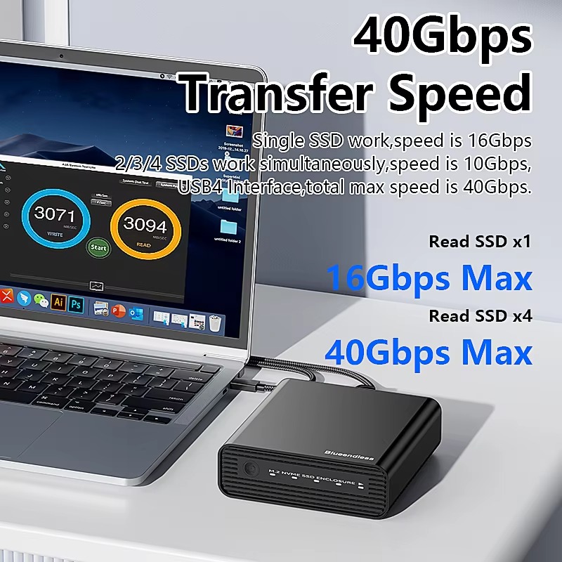 Aluminum M2 4-Bay USB4 Externa - огляд і ціна Nvme Ssd