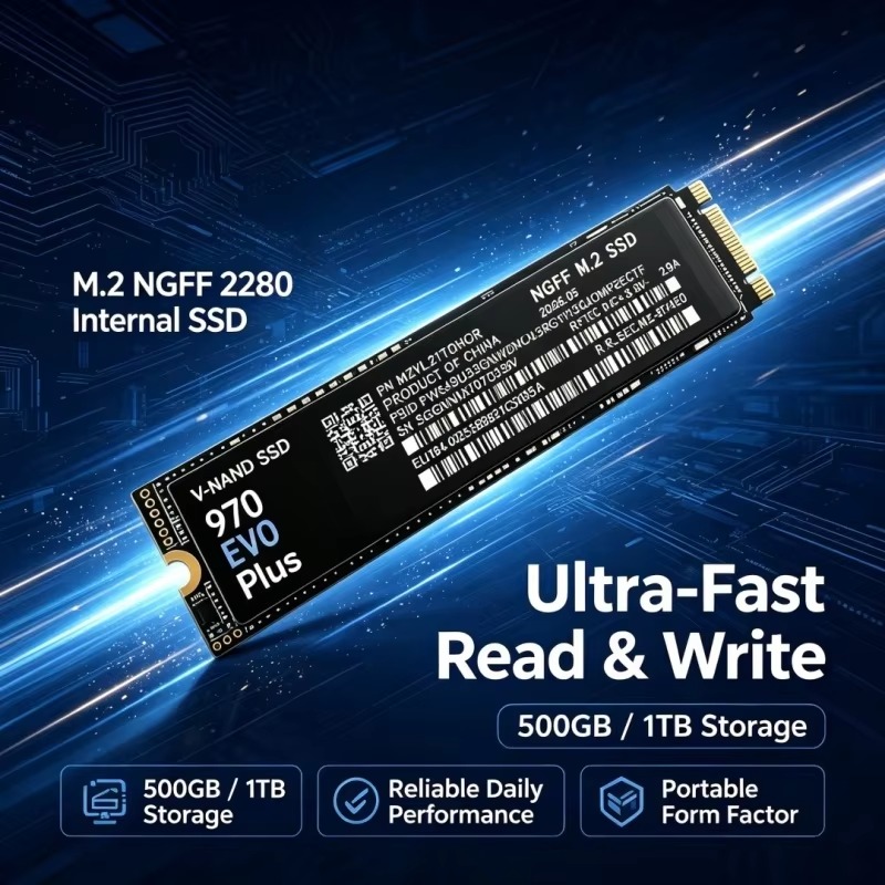 970 EVO plus M.2 NGFF SSD 7200 - огляд і ціна Samsung Ssd